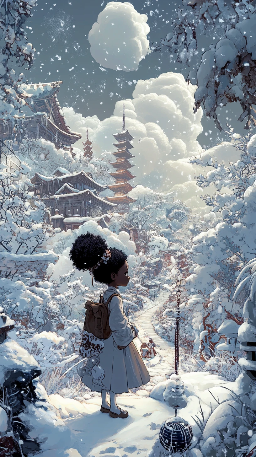 Fantasie-Pixie-Frau in einer verzauberten Winterlandschaft
