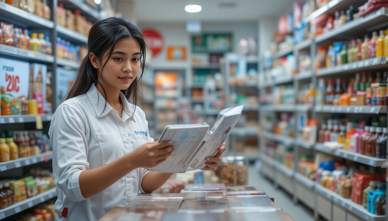 Diseño de texto en hindi que destaca la empresa de venta directa RCM