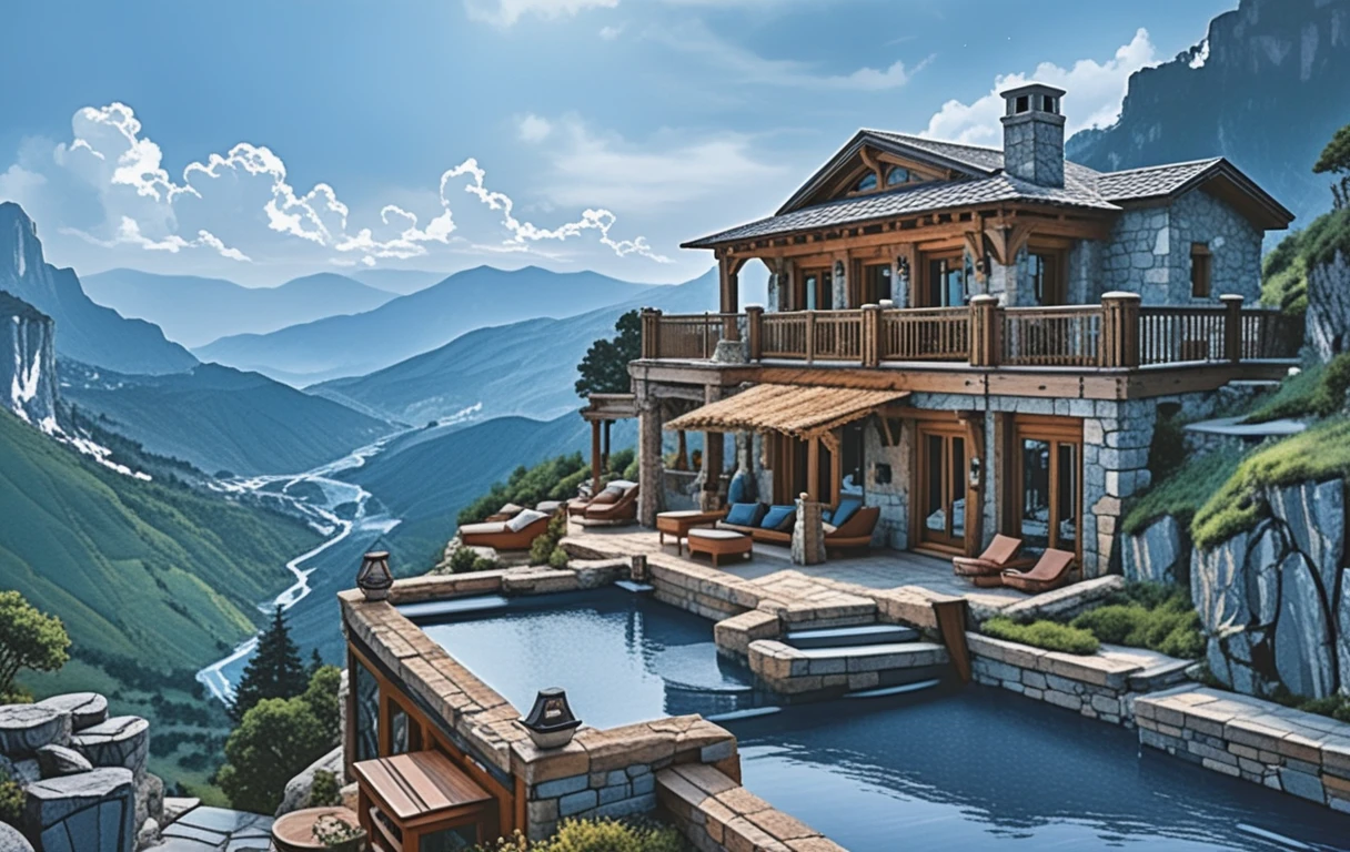 Greek cloud palace hidden in a dark mountain retreat