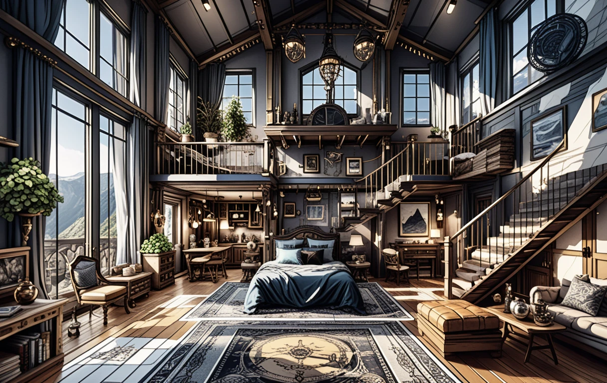 Greek mountain cloud palace with luxurious rustic design
