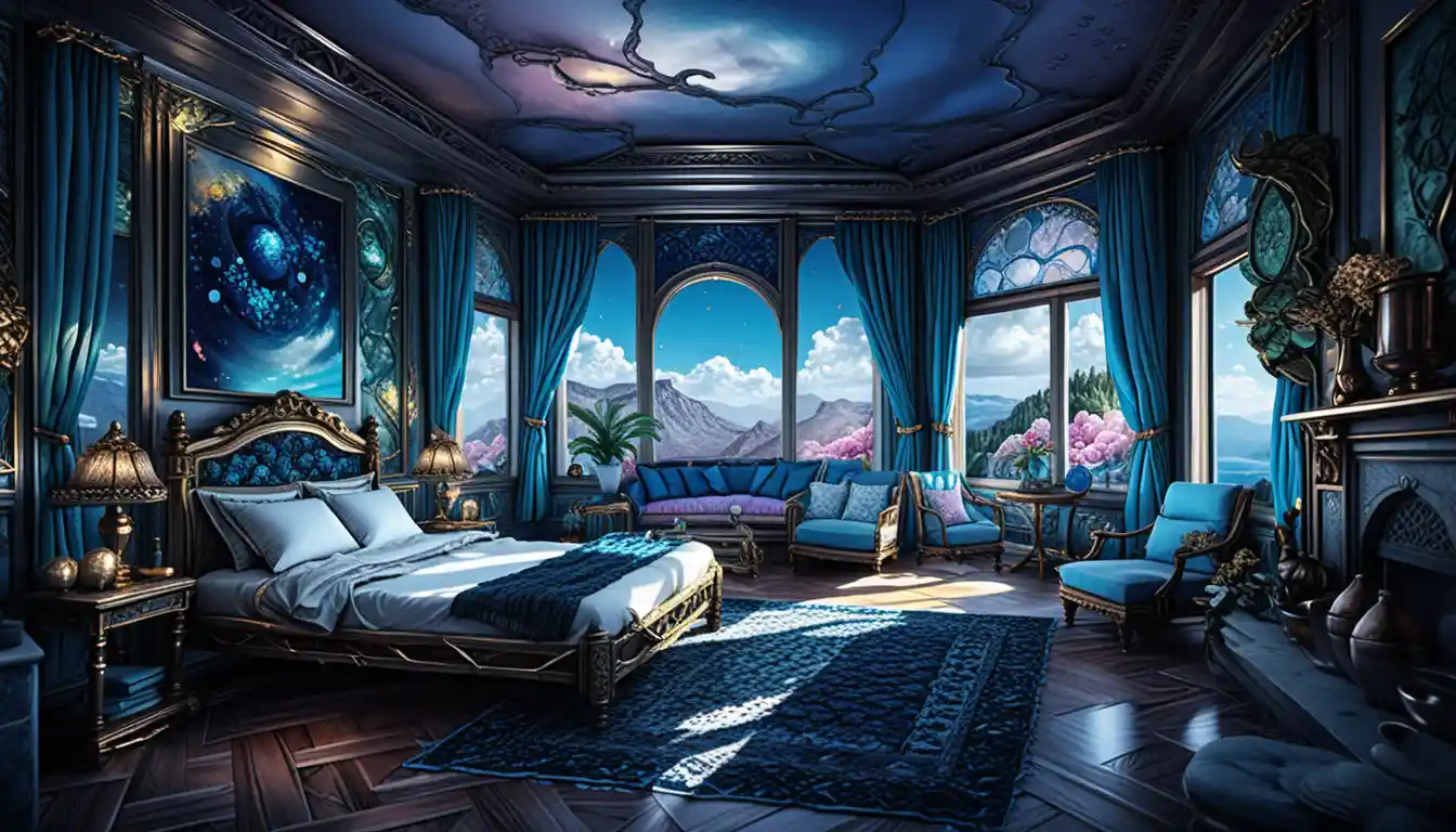 Isometrisches 3D-Kabinen-Diorama mit Fantasy-Palastinterieur