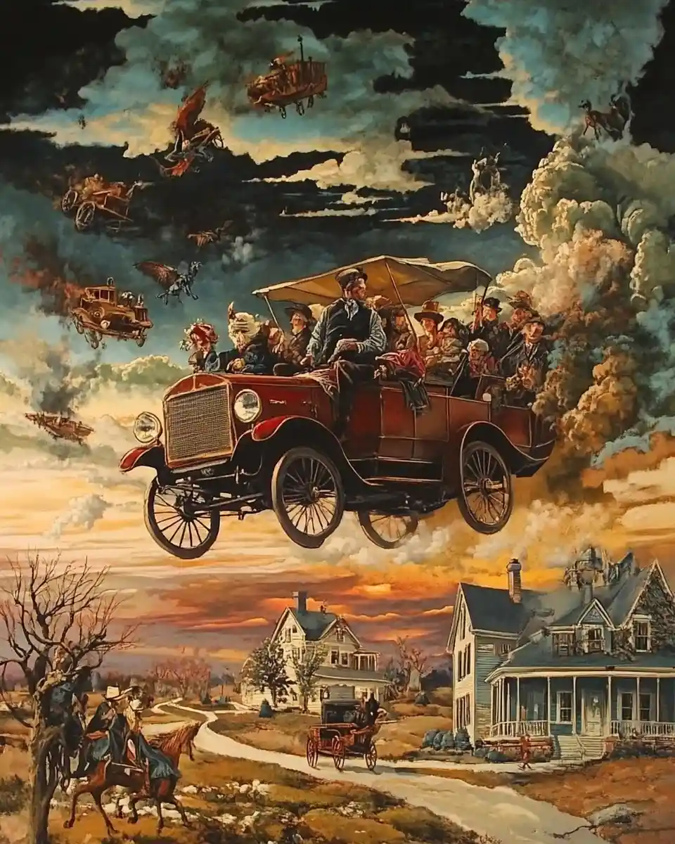 Symbolic digital illustration of the American dream concept