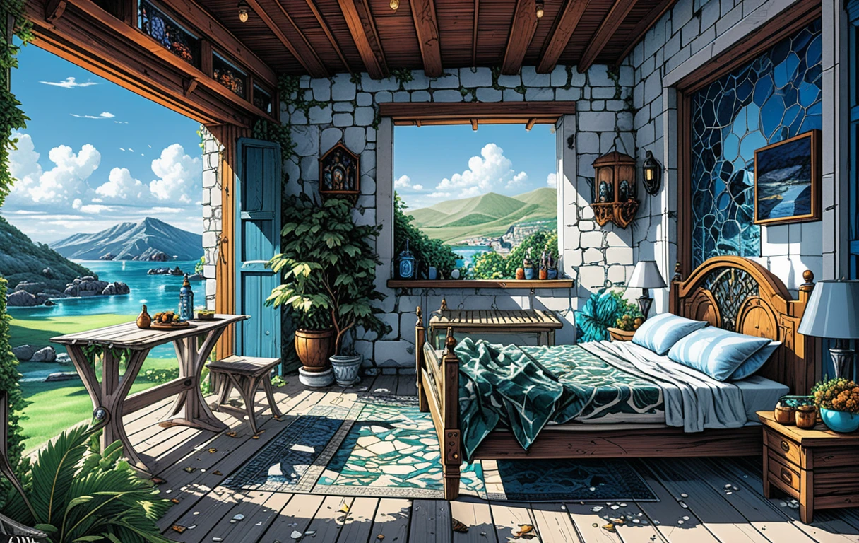 Cabina di Montagna Isometrica e Diorama di Interni Fantasy