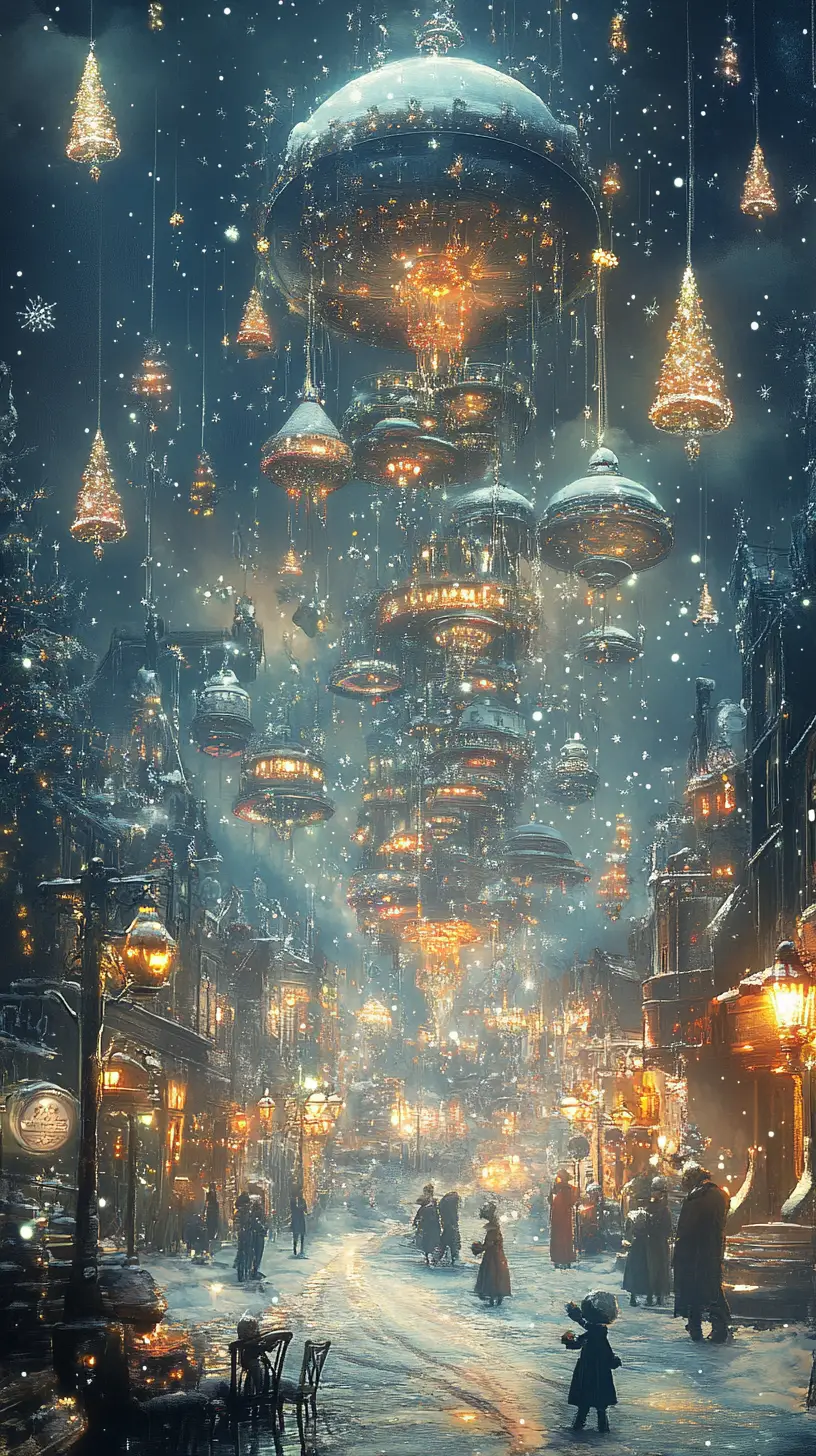 Surreal visual illusion with festive new year atmosphere