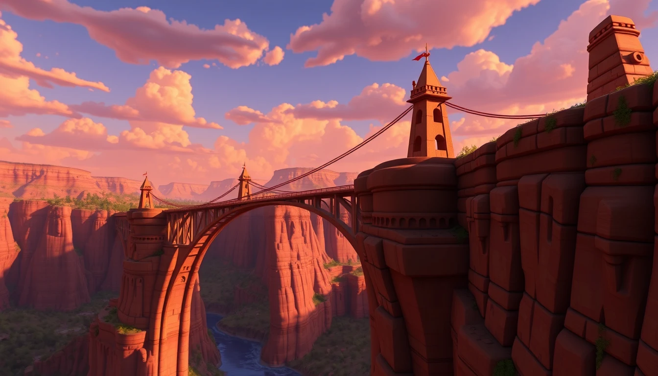 Epische 3D-Canyons mit Brücken voller Kreativität und Überwindung von Hindernissen