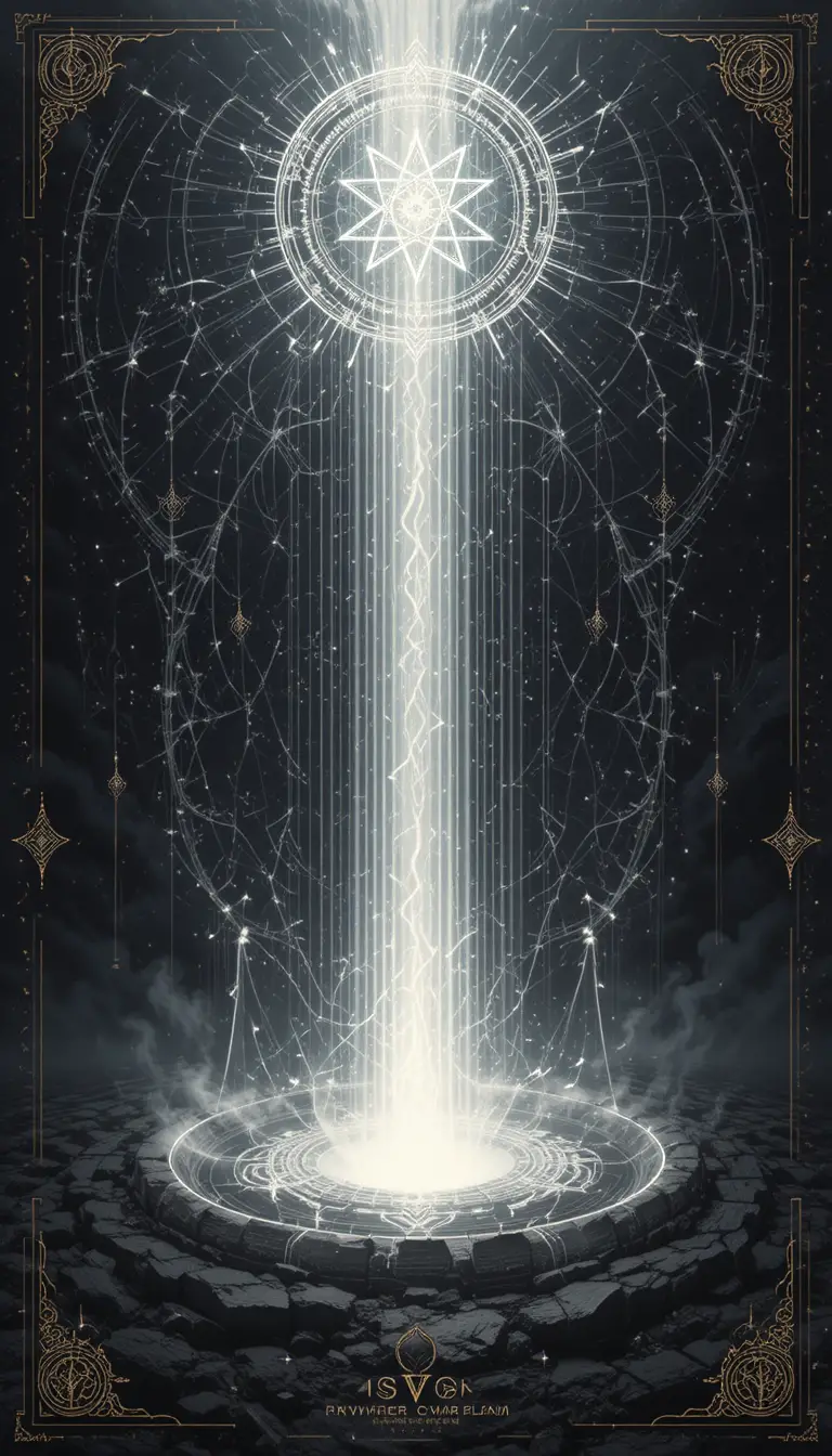 Símbolo de estrela de seis pontas brilhando em um campo de energia