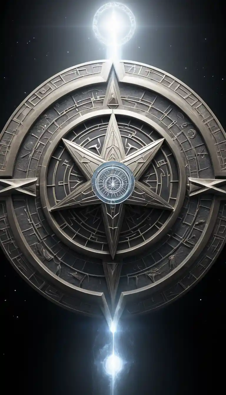 Silver six pointed star symbol glowing with spiritual light