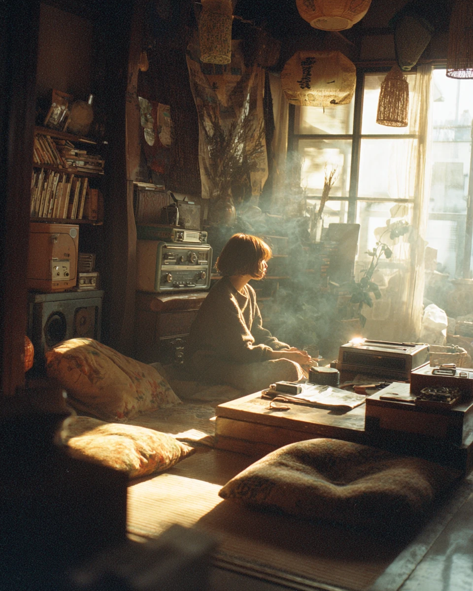 Showa era living room with nostalgic household objects