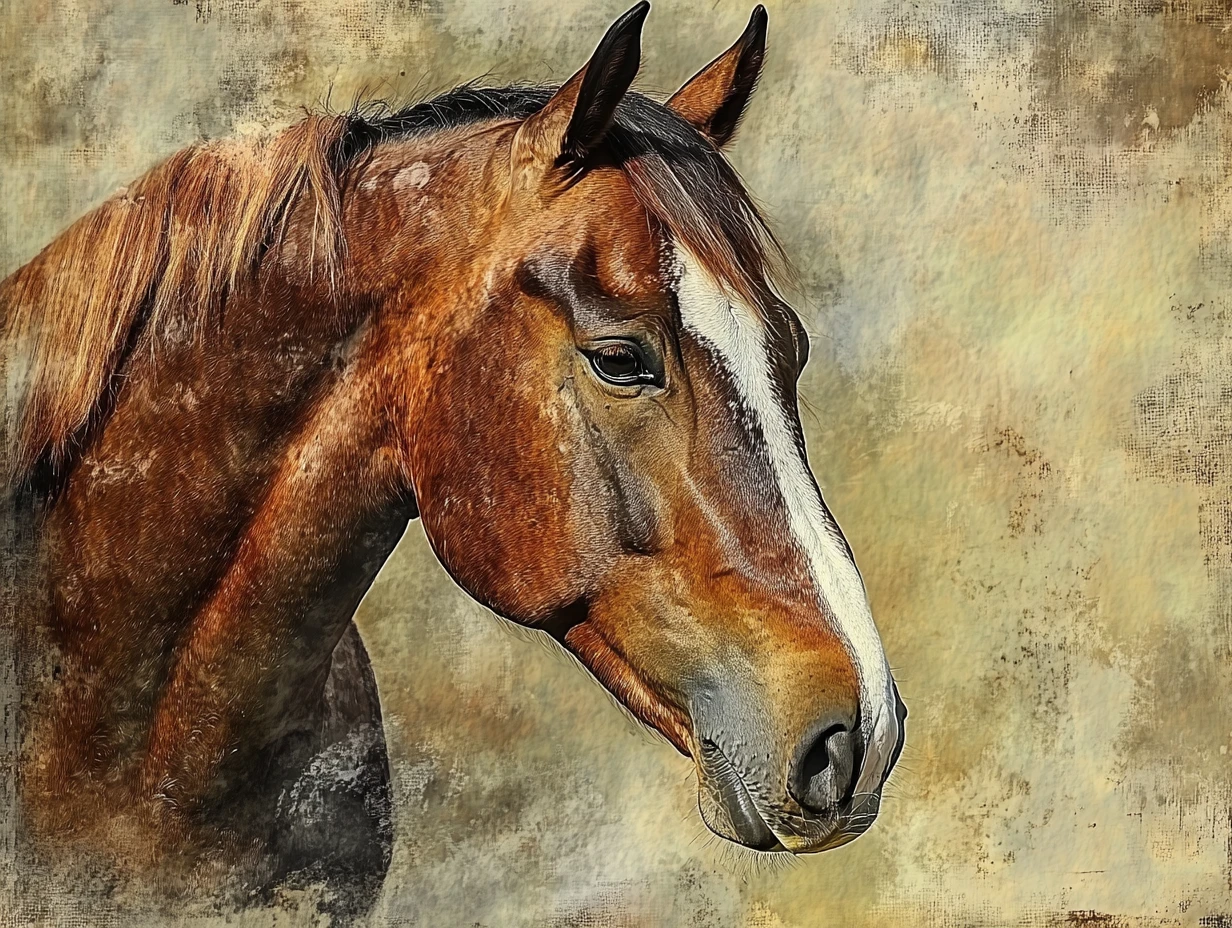 Paint horse standing with a quiet and thoughtful presence