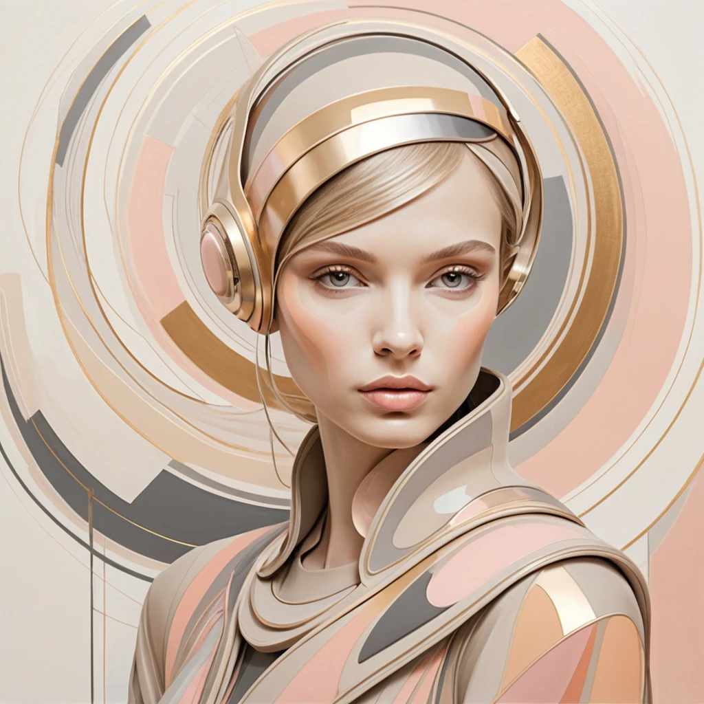 Ilustración abstracta suave de formas femeninas en tonos pastel