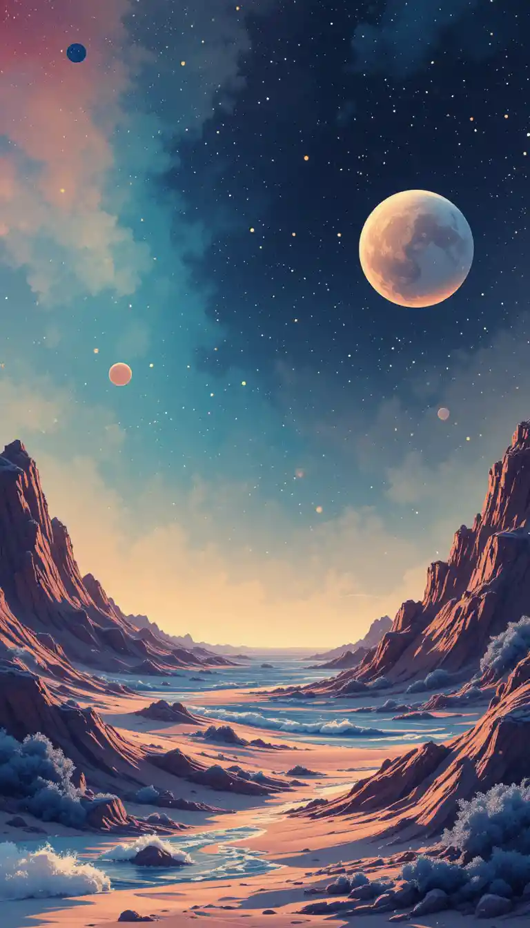 Pastel vector outer space wallpaper with soft abstract shapes
