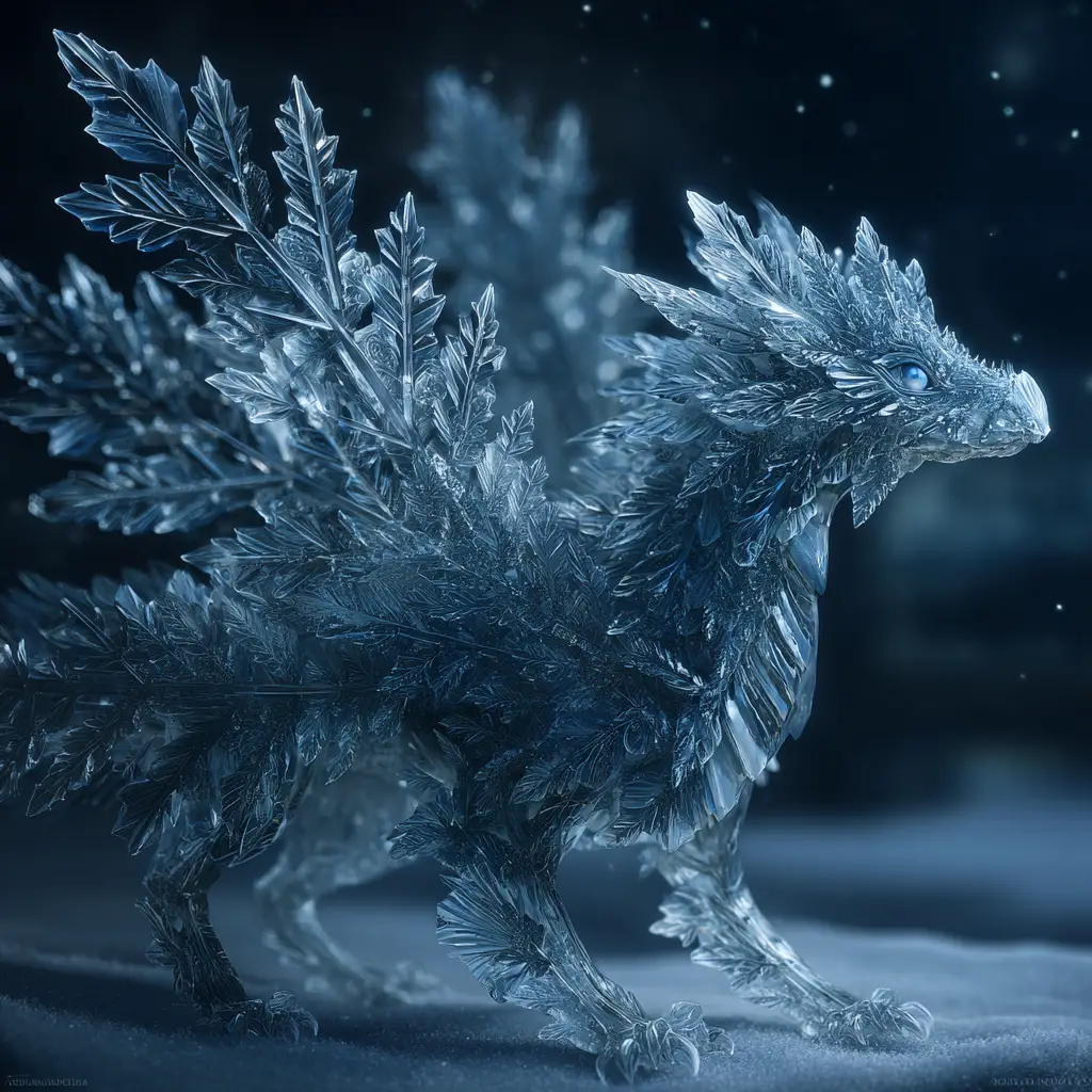 Iceborne humanoid creature on a glowing frozen tundra