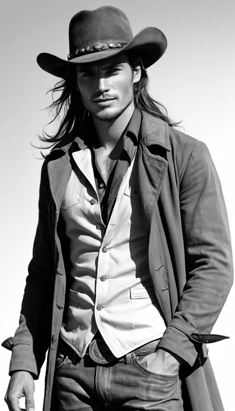 Charming Young Cowboy Portrait In A Wild West Setting