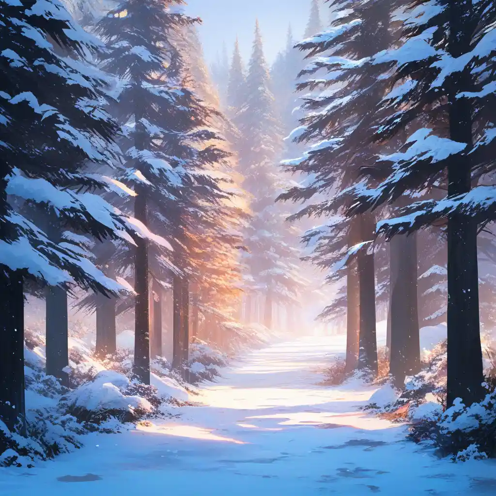 寂靜冬日中鋪滿白雪的寬闊林蔭人行道