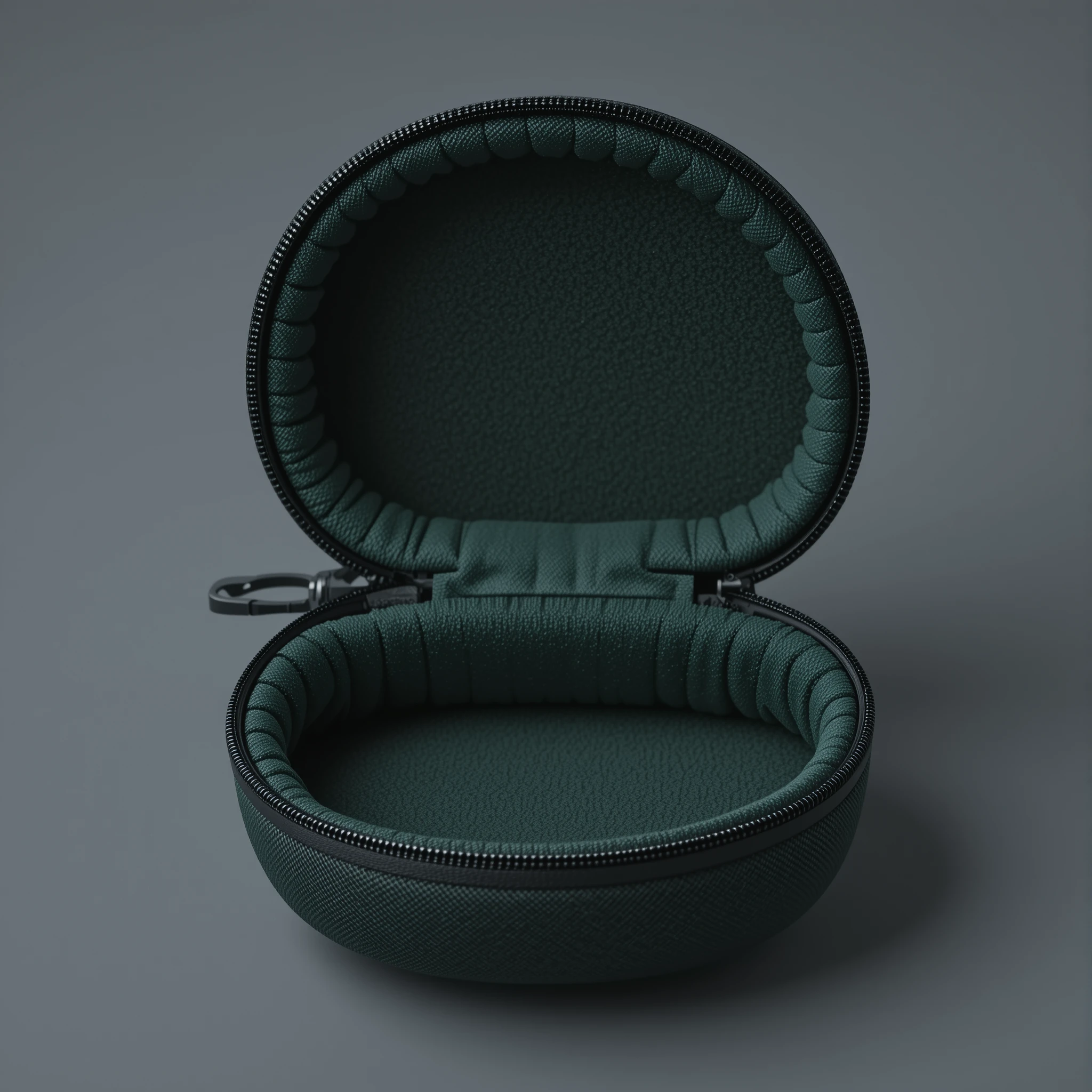 Foto de producto en primer plano de funda protectora verde para auriculares