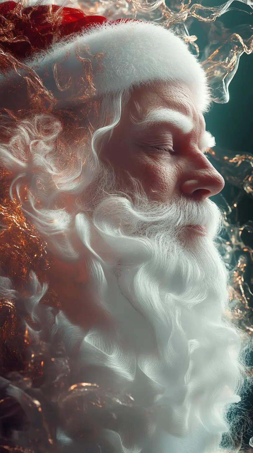 Surreal Digital Portrait Of Santa Claus In Calm Profile