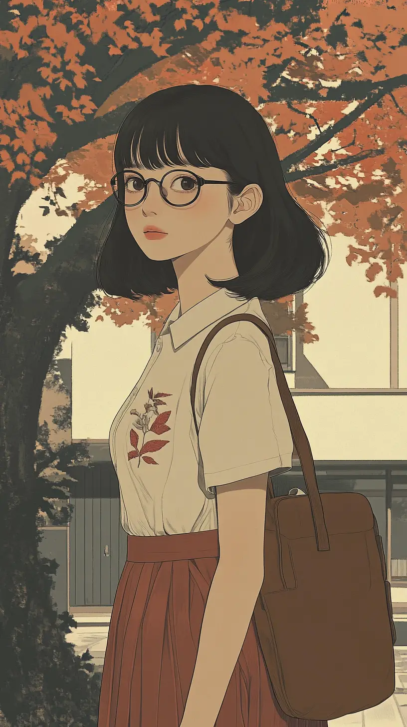 Elegant Japanese schoolteacher in traditional uniform in classroom