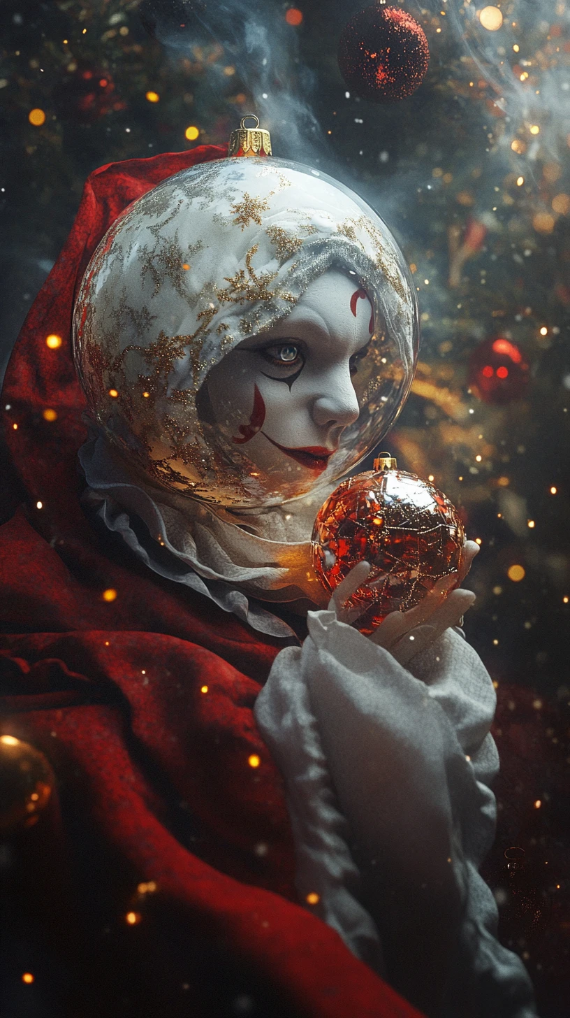 Christmas mime merged with ornate fairytale ornament