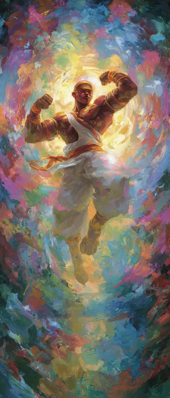 Mystic yogi in a swirling quantum reality vortex