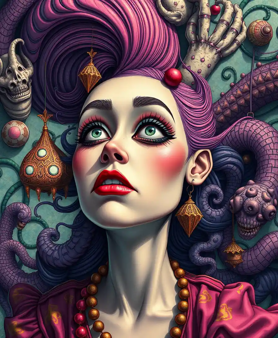 Whimsical Popsurreal Cartoon Characters In A Fantasy World