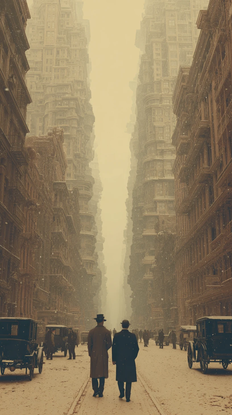 Surreal eerie New York cityscape with retro muted tones