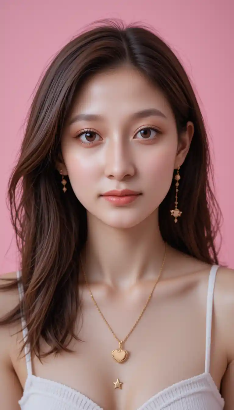 Young woman portrait against vibrant pink background