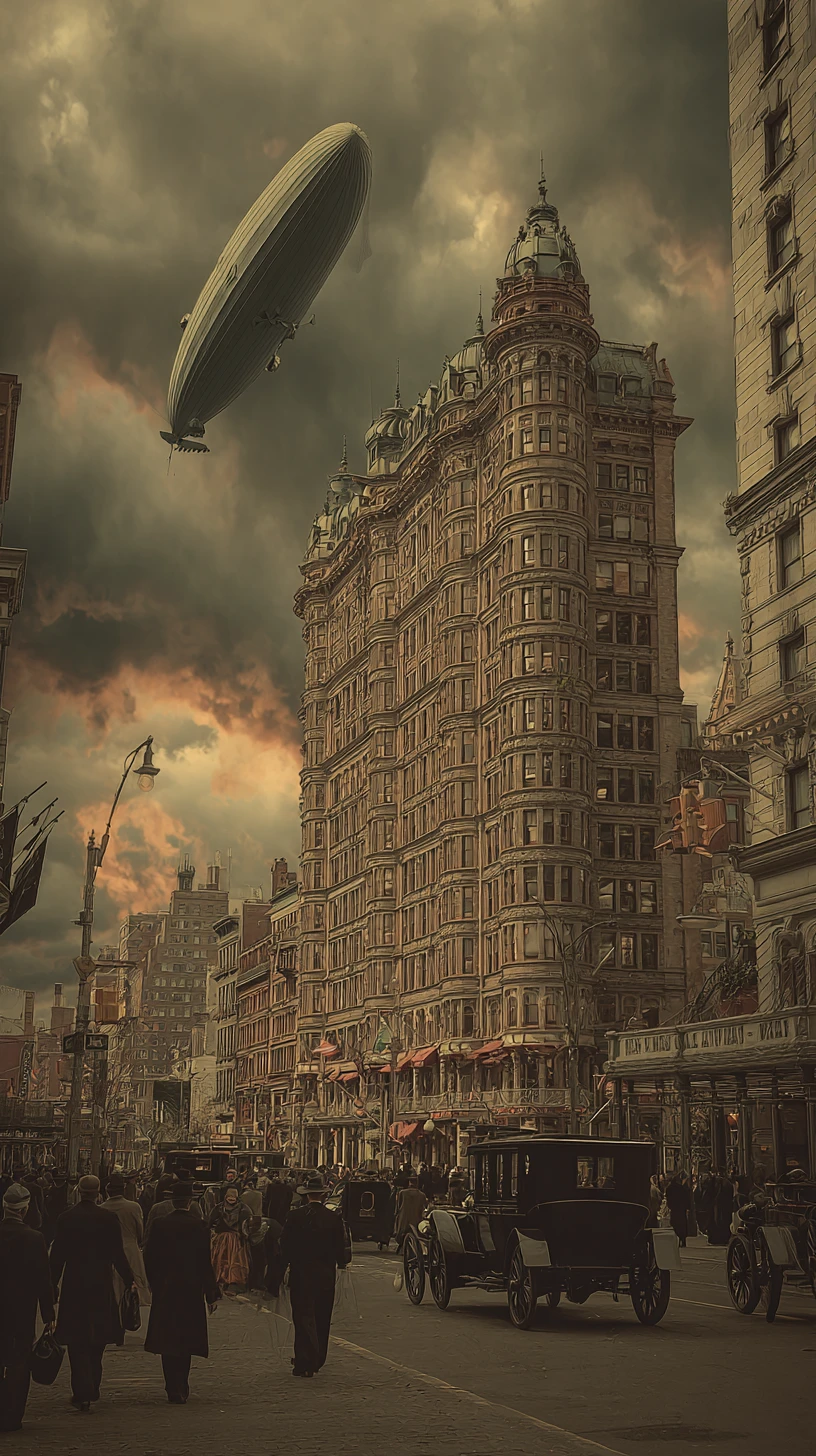 Surreal eerie New York cityscape in a dreamy urban view
