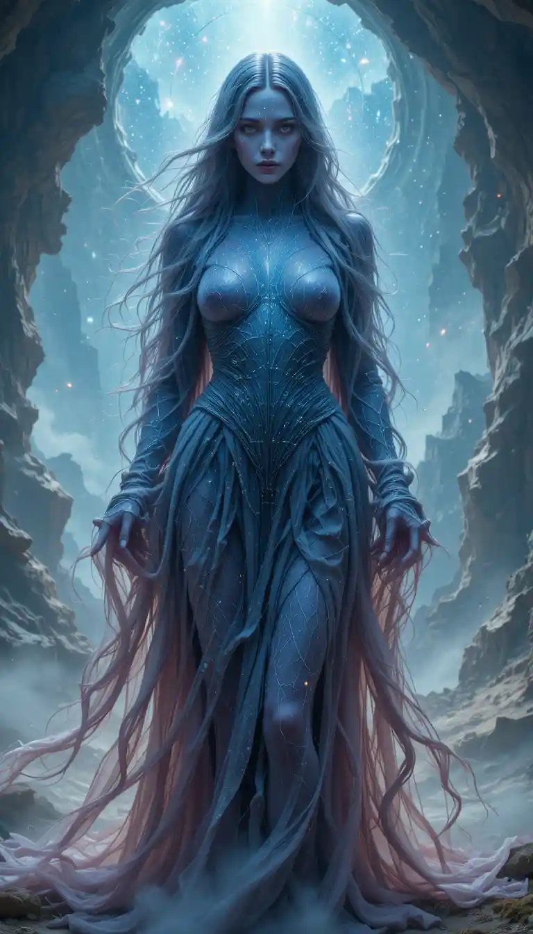 處在變幻現實裂隙中的神秘女子