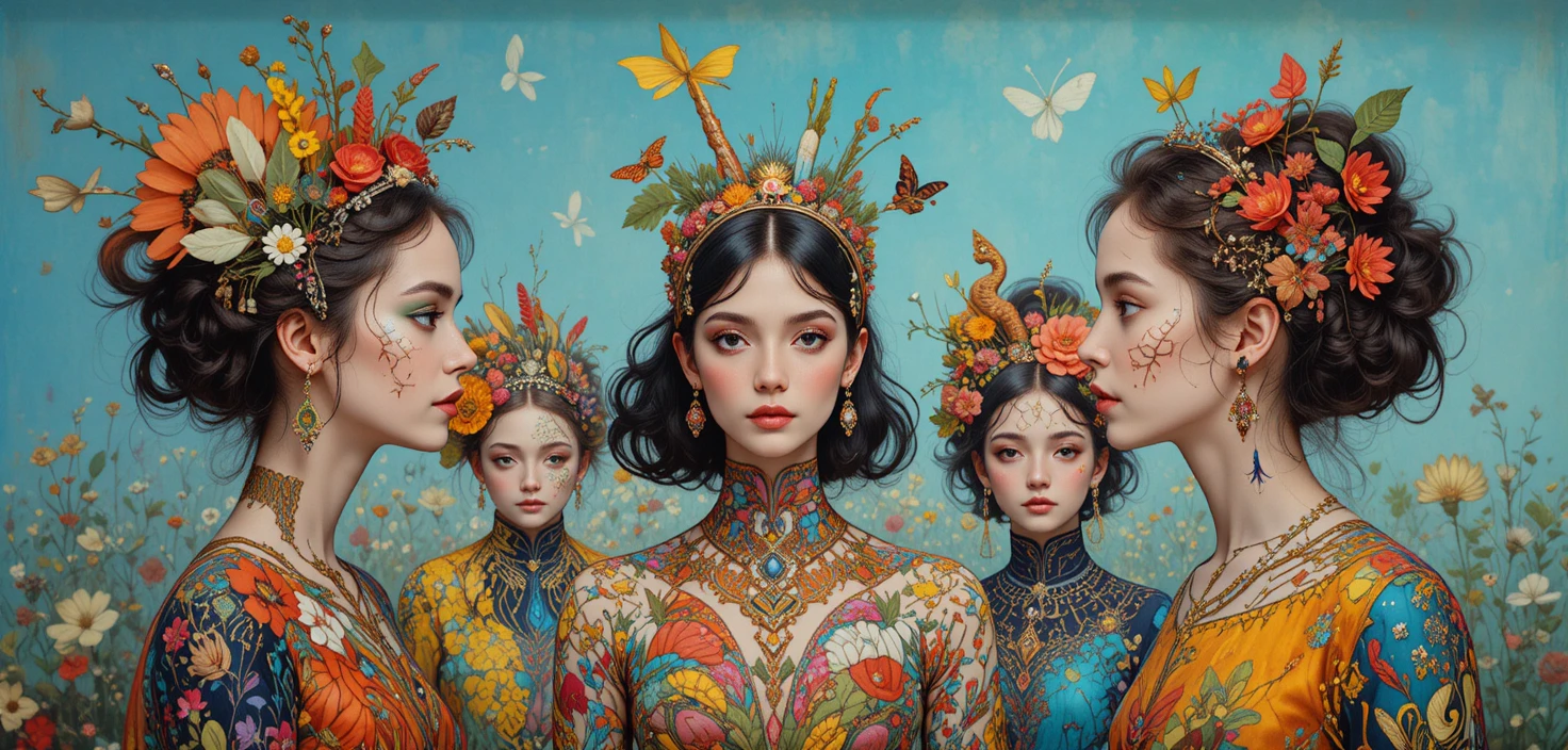 Colorful retro 80s graphic portrait in playful style