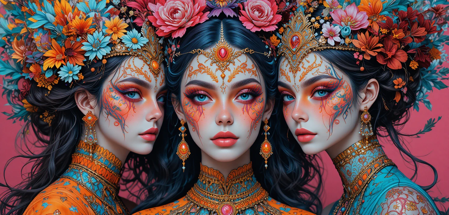 Colorful graphic artist portrait in a fantastical style