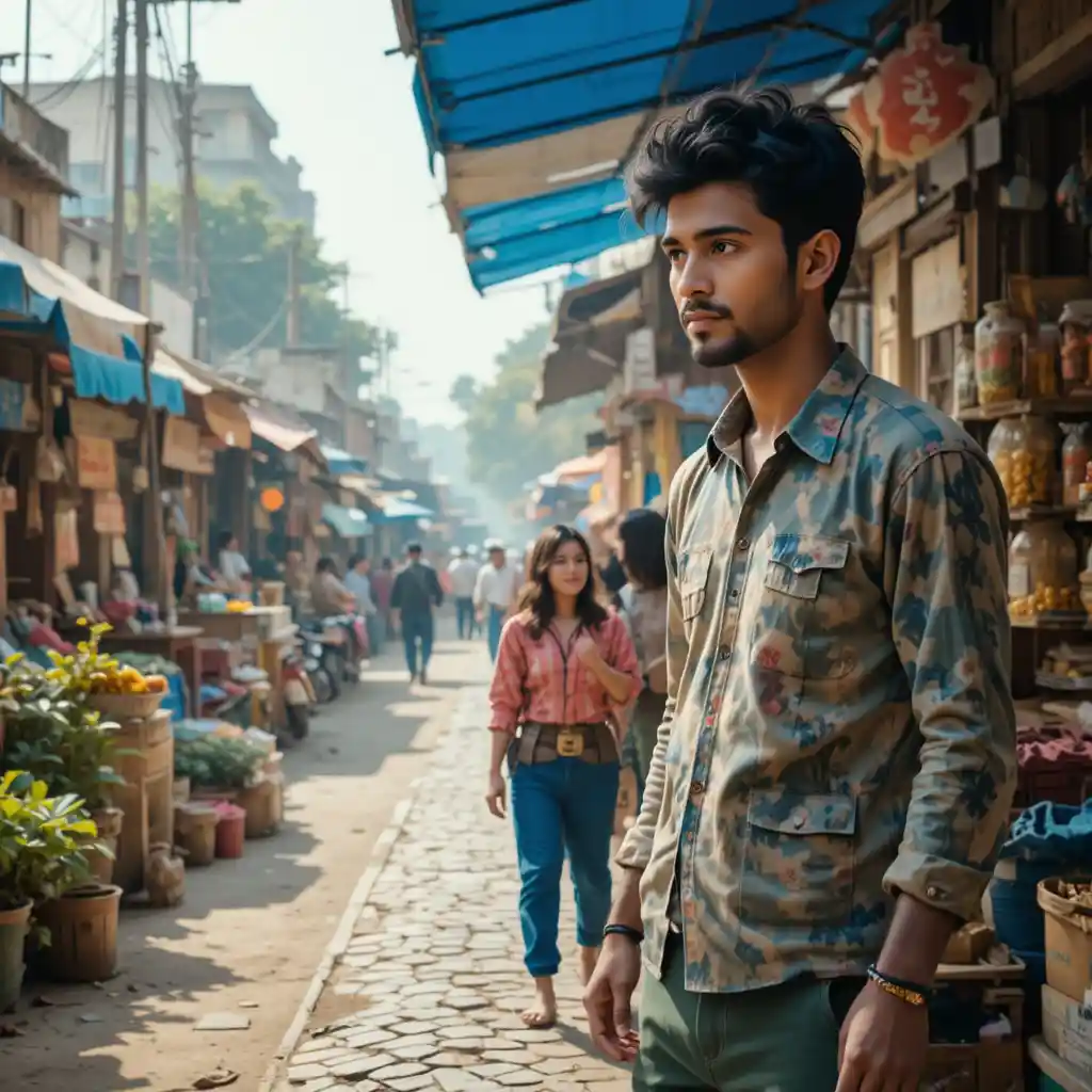Monkey selling clothes in a busy new street market