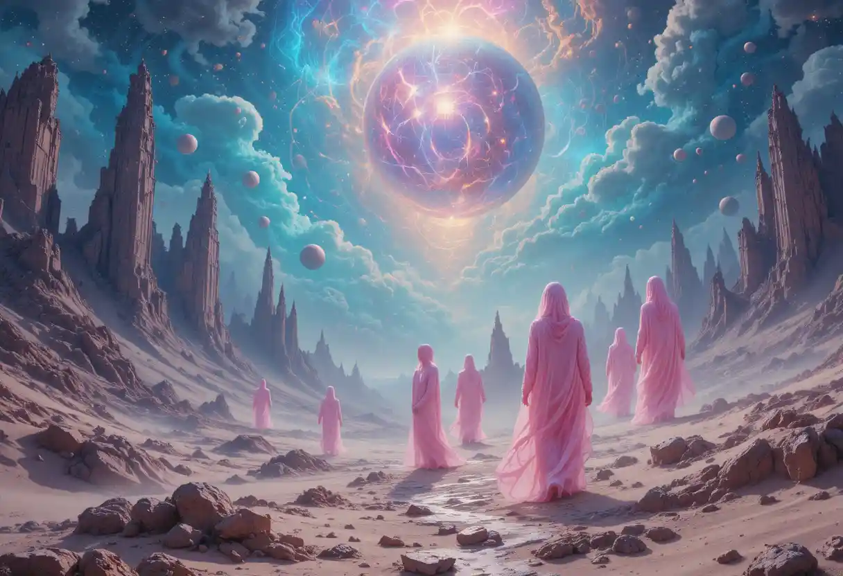 Surreal abstract vision echoing spiritual creation and good health