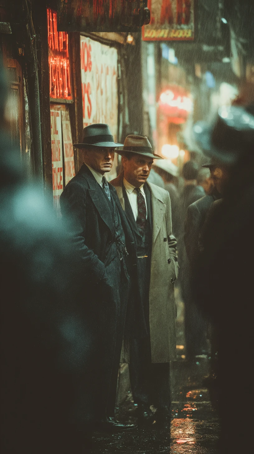 Gangsters In A Dark 1920s New York City Alley