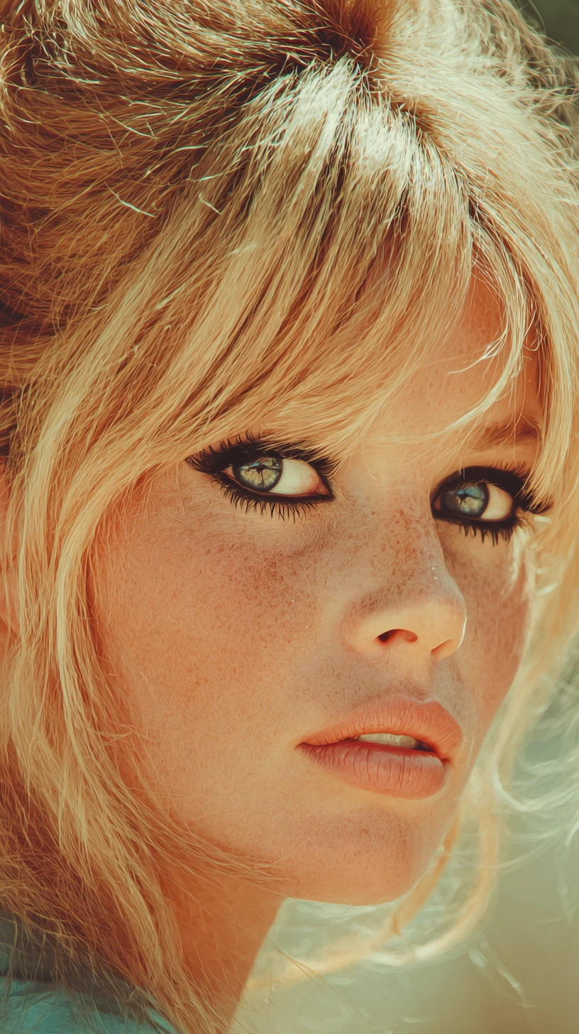 Close up digital portrait of a glamorous blonde woman