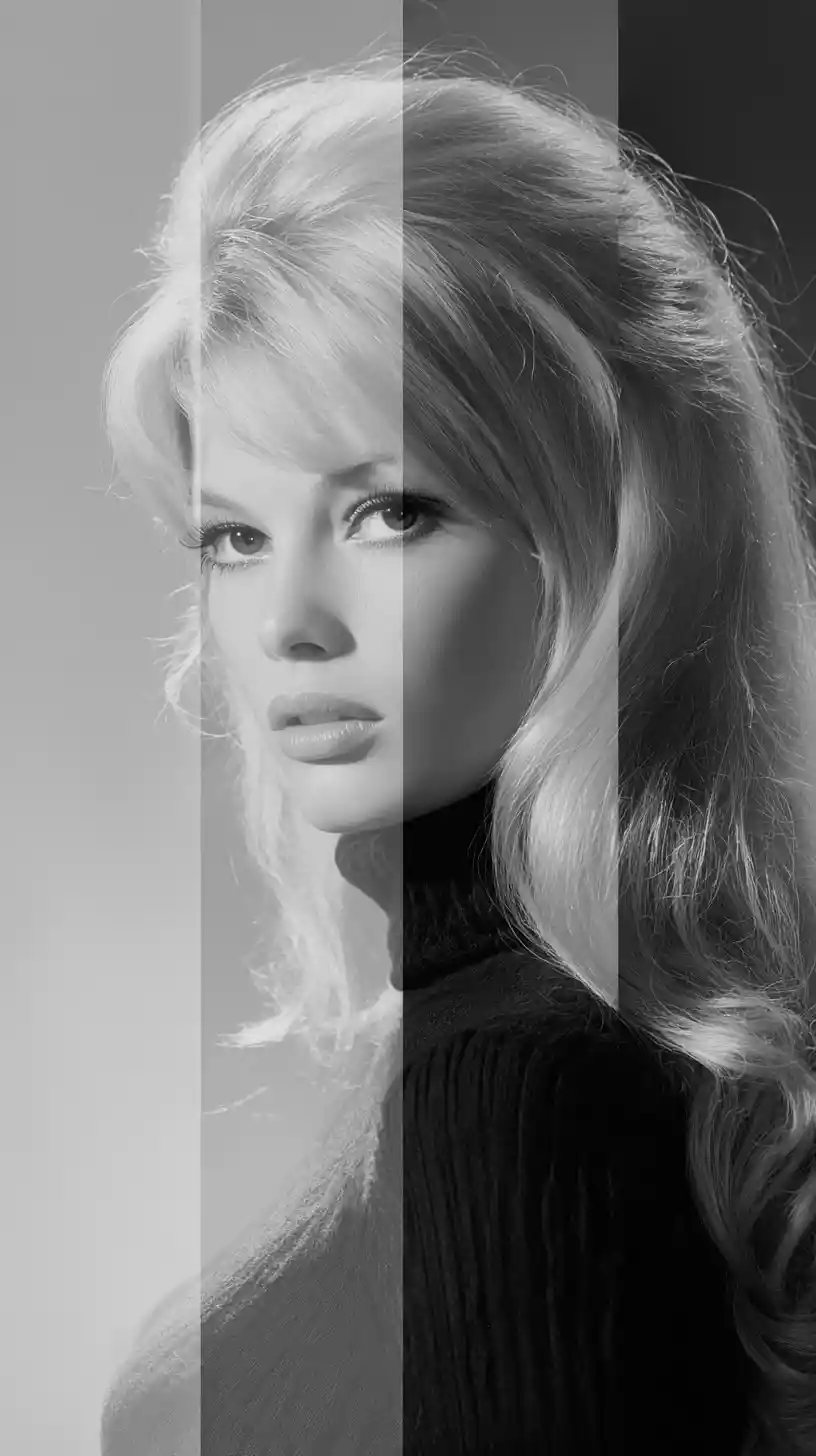 Close up digital portrait of a glamorous blonde woman