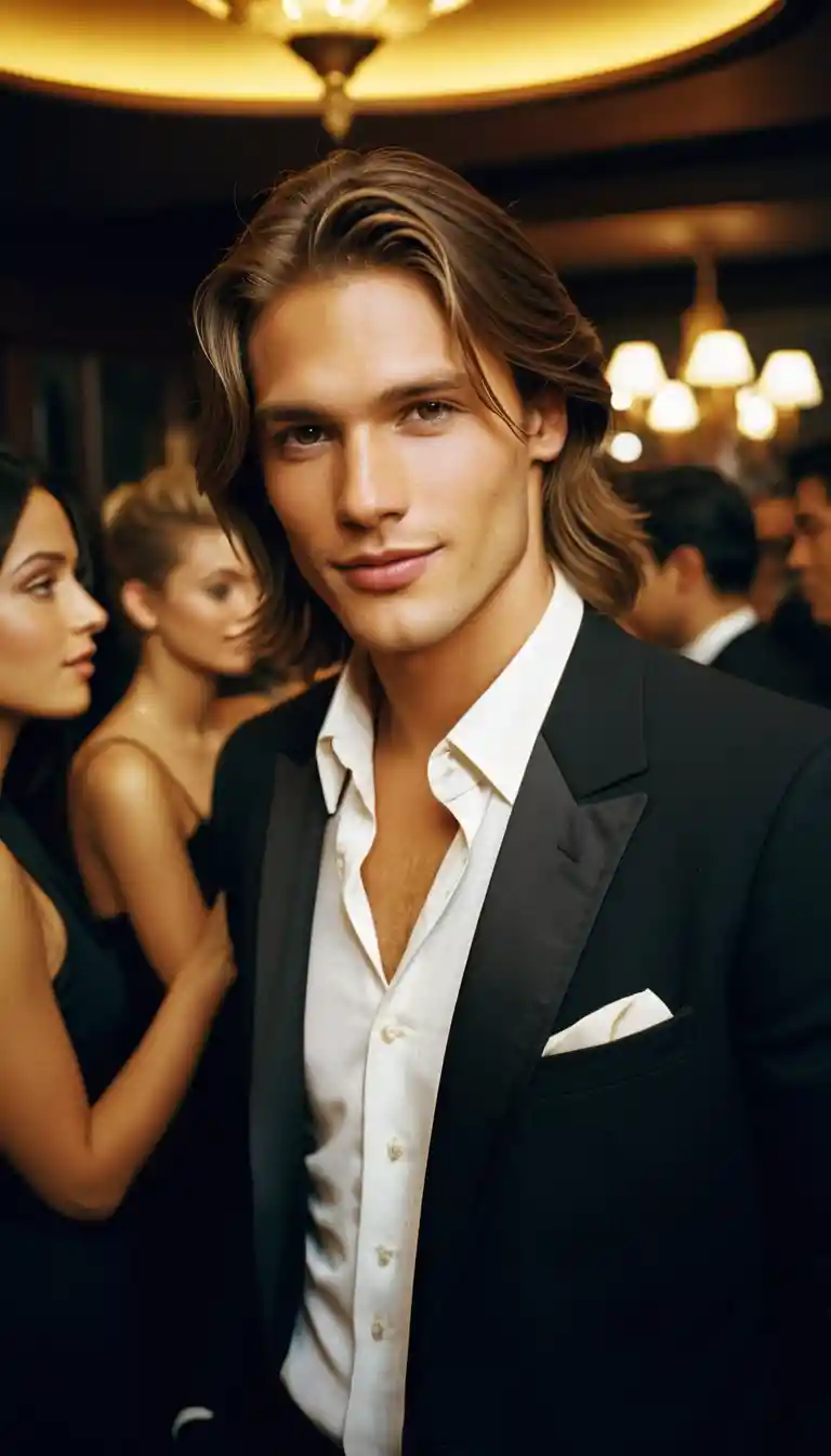 Charming young man dancing at an ultra luxury party