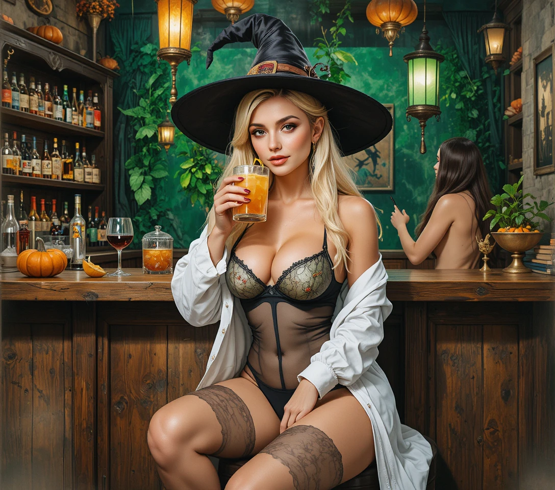 Ganzkörperporträt einer Frau im weißen Fotostudio