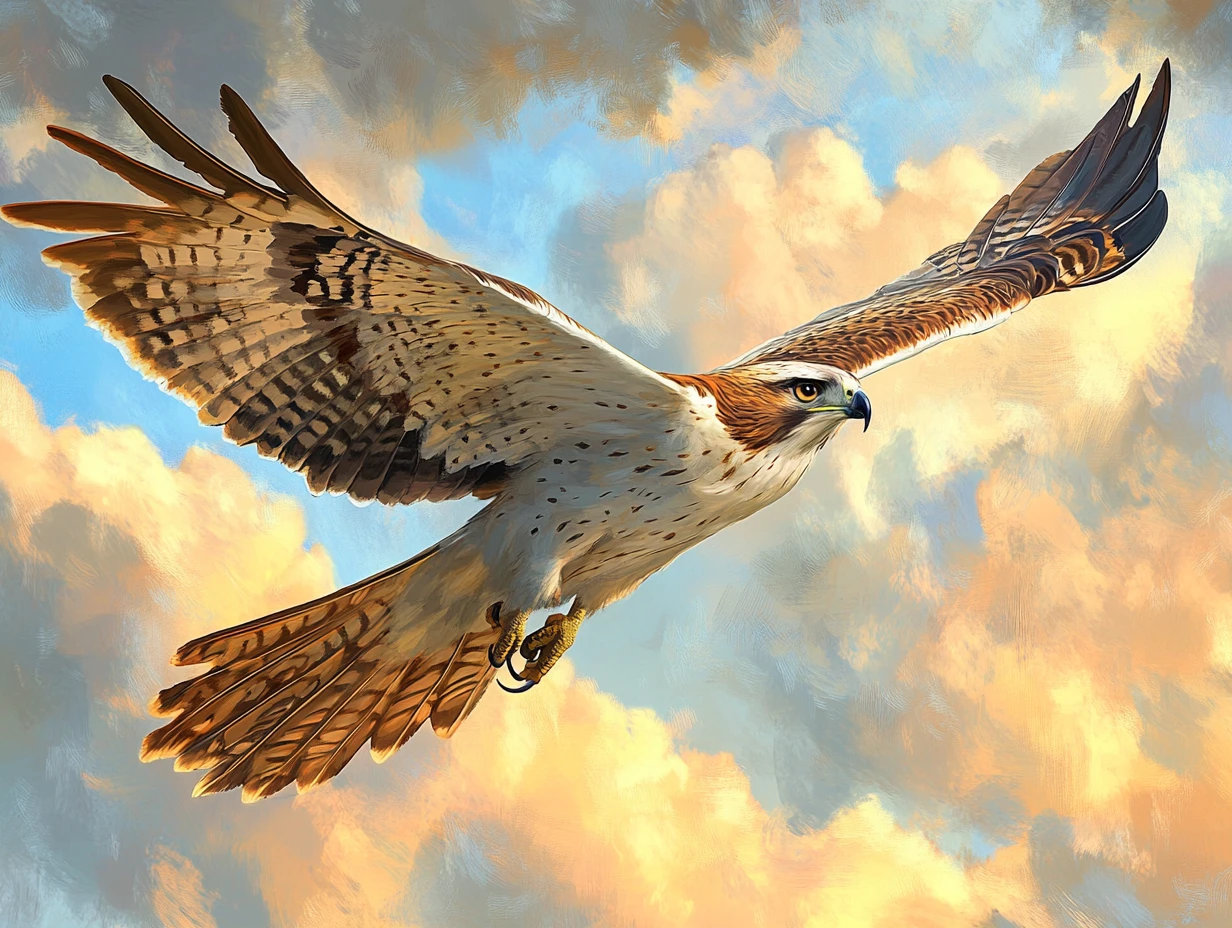 Rapace majestueux planant avec de puissantes ailes déployées