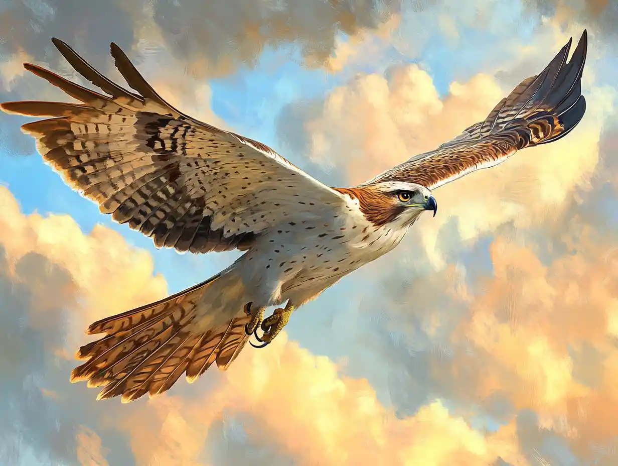 Rapace majestueux planant avec de puissantes ailes déployées