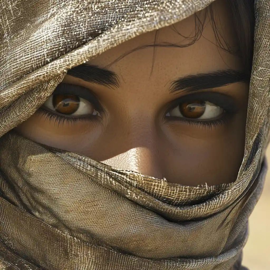 Tuareg Berber couple in traditional desert attire portrait