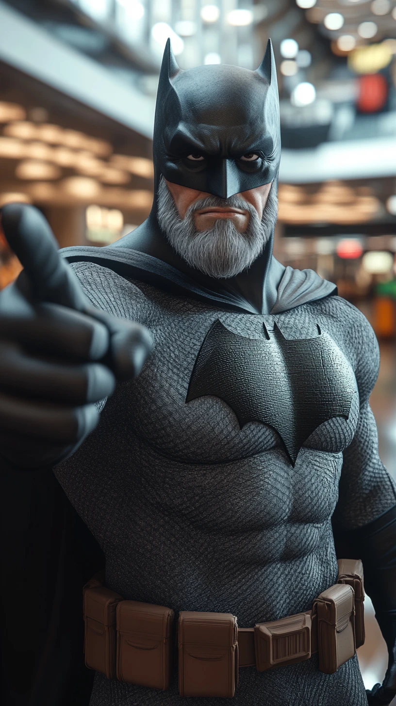 Pixar style 3D superhero pointing toward the camera