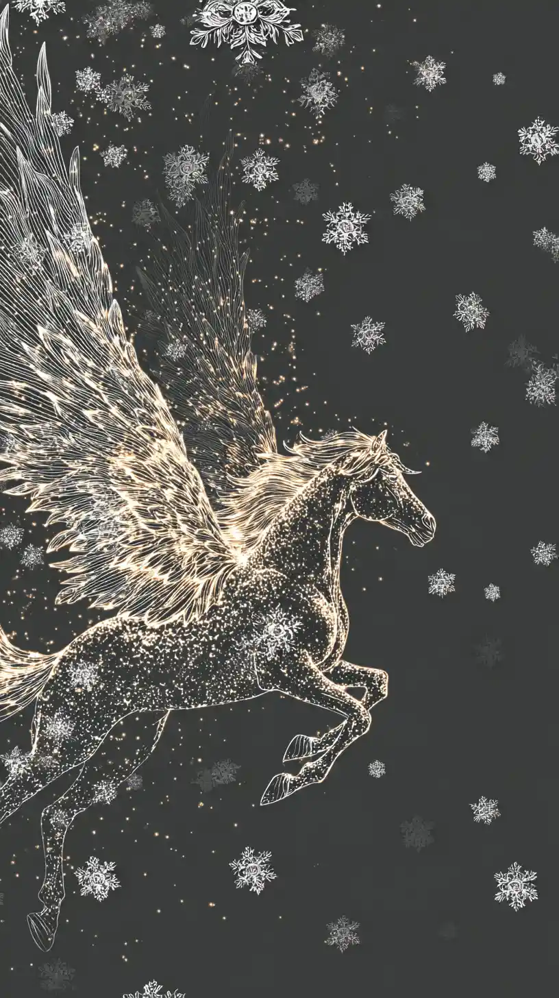 溫柔飄雪中閃耀的火焰翼馬