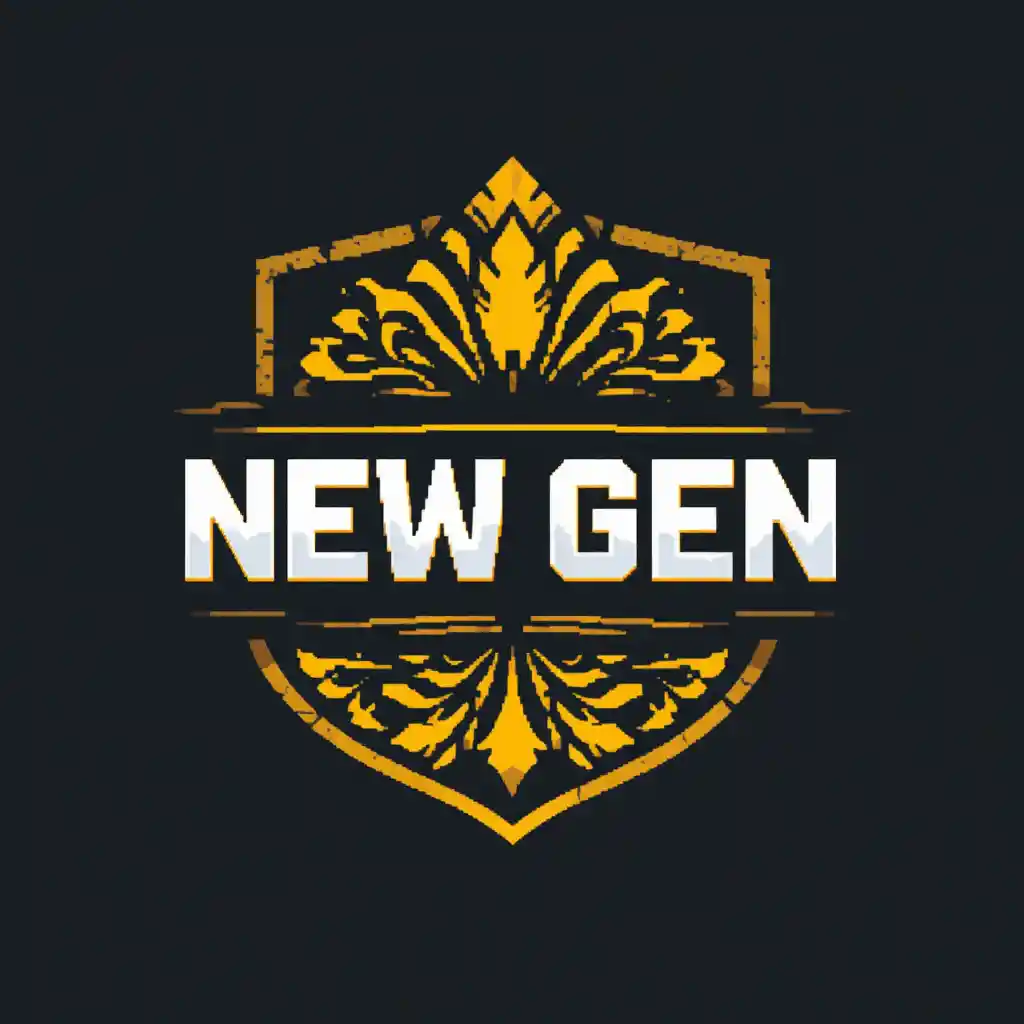 Logo de bouclier royal avec lettres NWG et texte New Gen