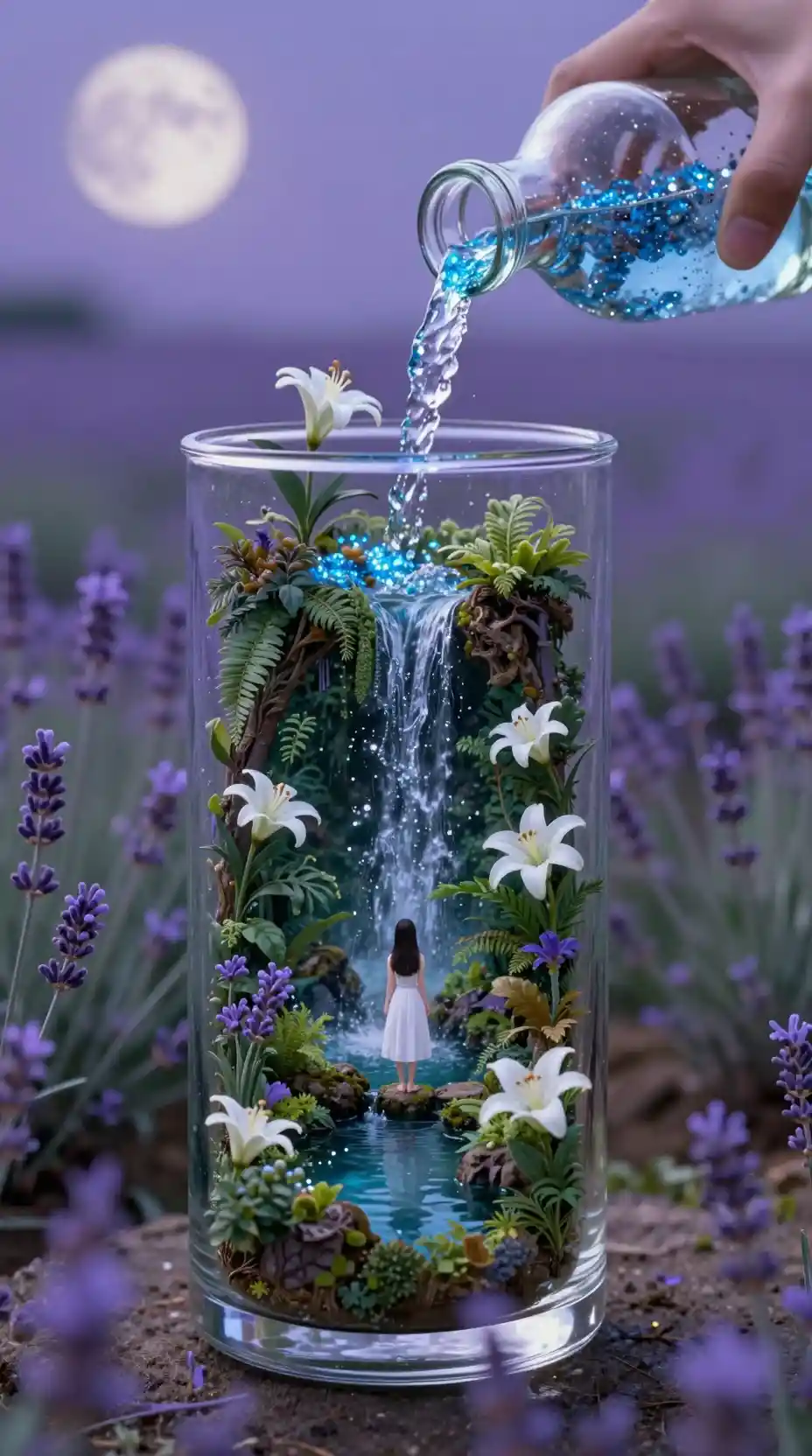 Surreal Glass Vase Holding A Tiny Hidden Rainforest