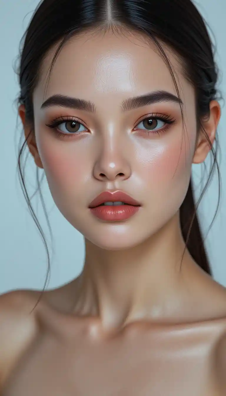洗練されたファッションモデルのポートレート ミニマルでシネマティックなスタイル