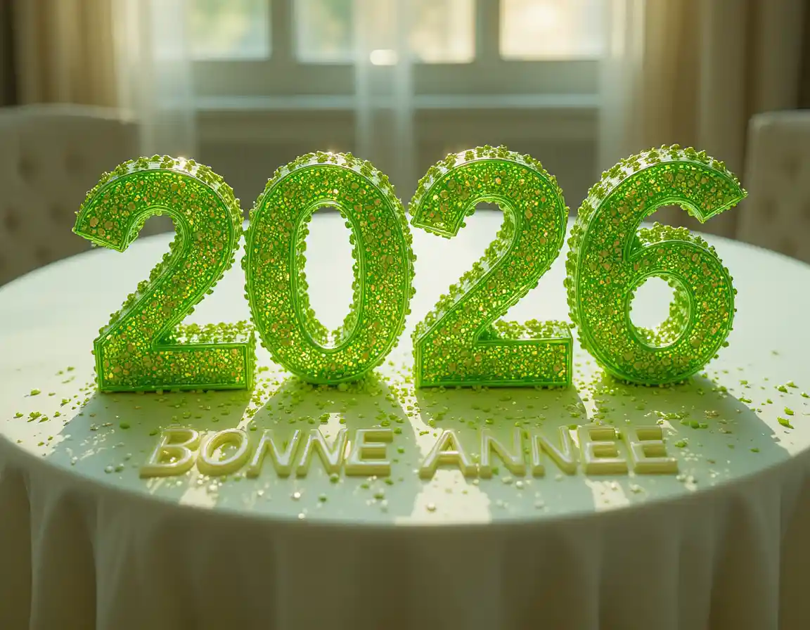 피스타치오 그린 아몬드 베이스 위 반투명 설탕 2026 디저트