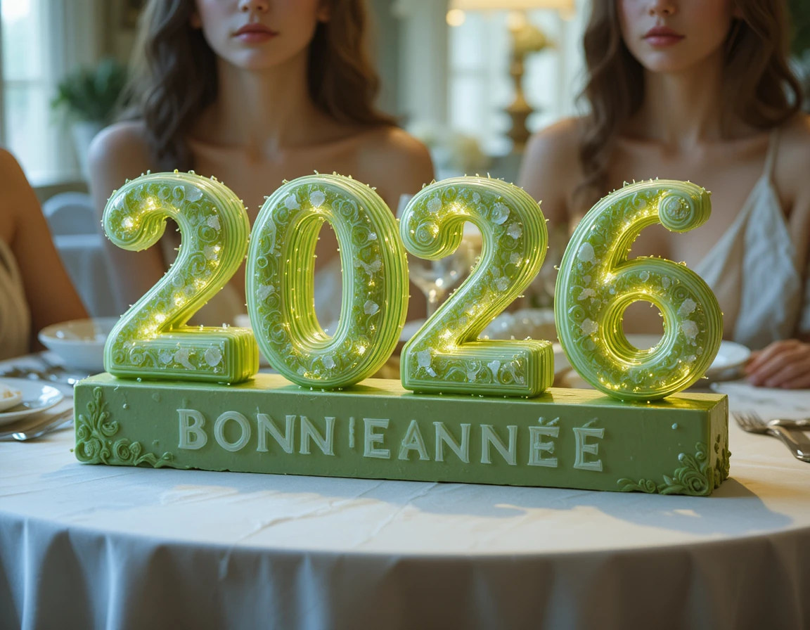 Festive 2026 dessert centerpiece on elegant dining table