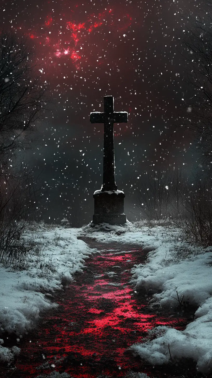Couple Toasting Under Red Stars In Apocalyptic Night