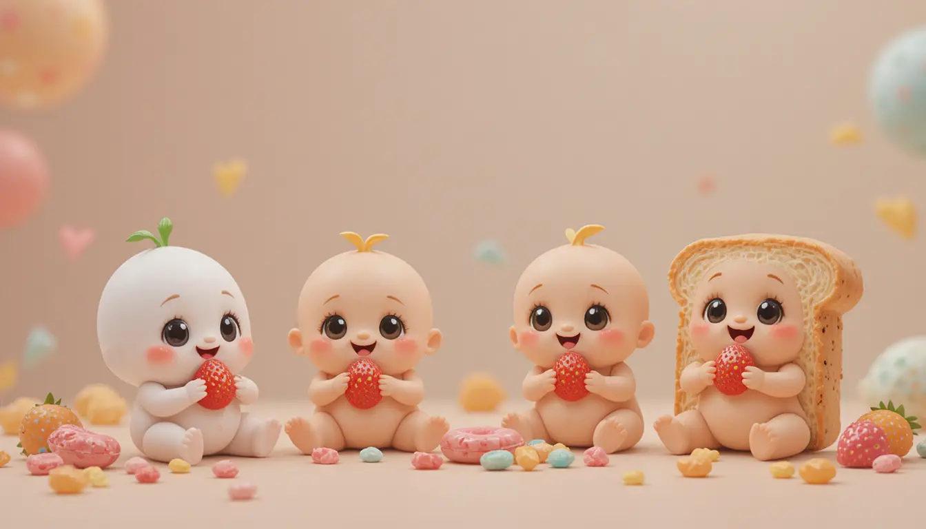 Banner CuteNibble con baby cibo kawaii e colori pastello