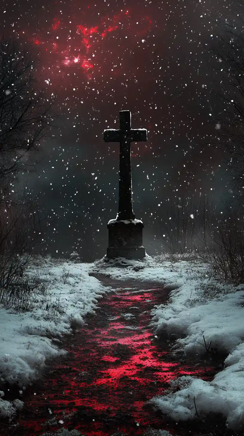 Couple Toasting Under Red Stars In Apocalyptic Night